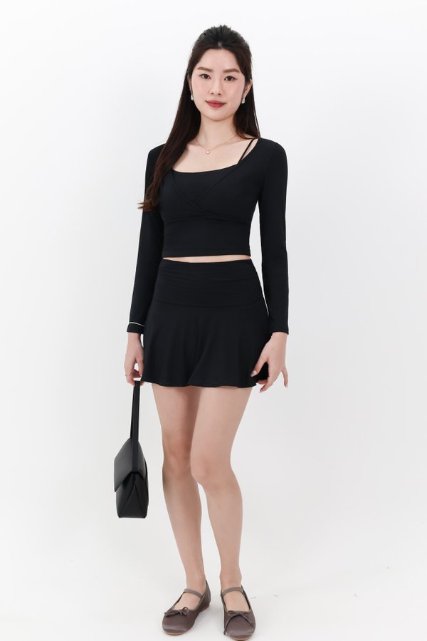 RESTOCKS | Lara Layered Sleeved Co-ord Set in Black