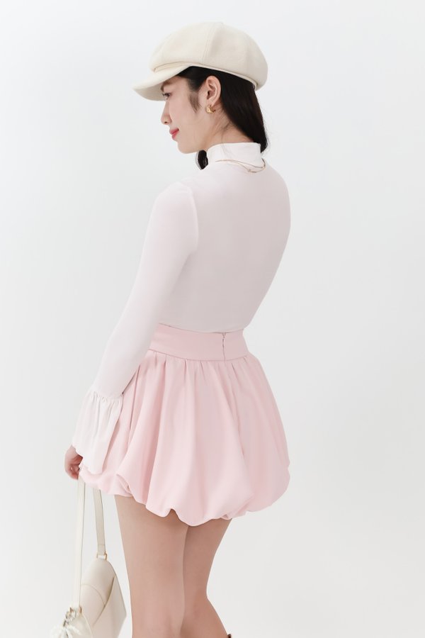 DEFECT | Hudson High Neck Sleeve Top V4 in White in S