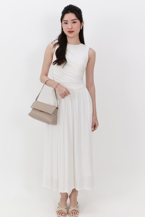DEFECT | Darrie Drape Tank Dress in White in S