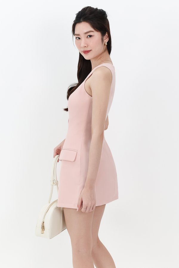 DEFECT | Pearie Pearl Romper Dress V3 in Pastel Pink in M