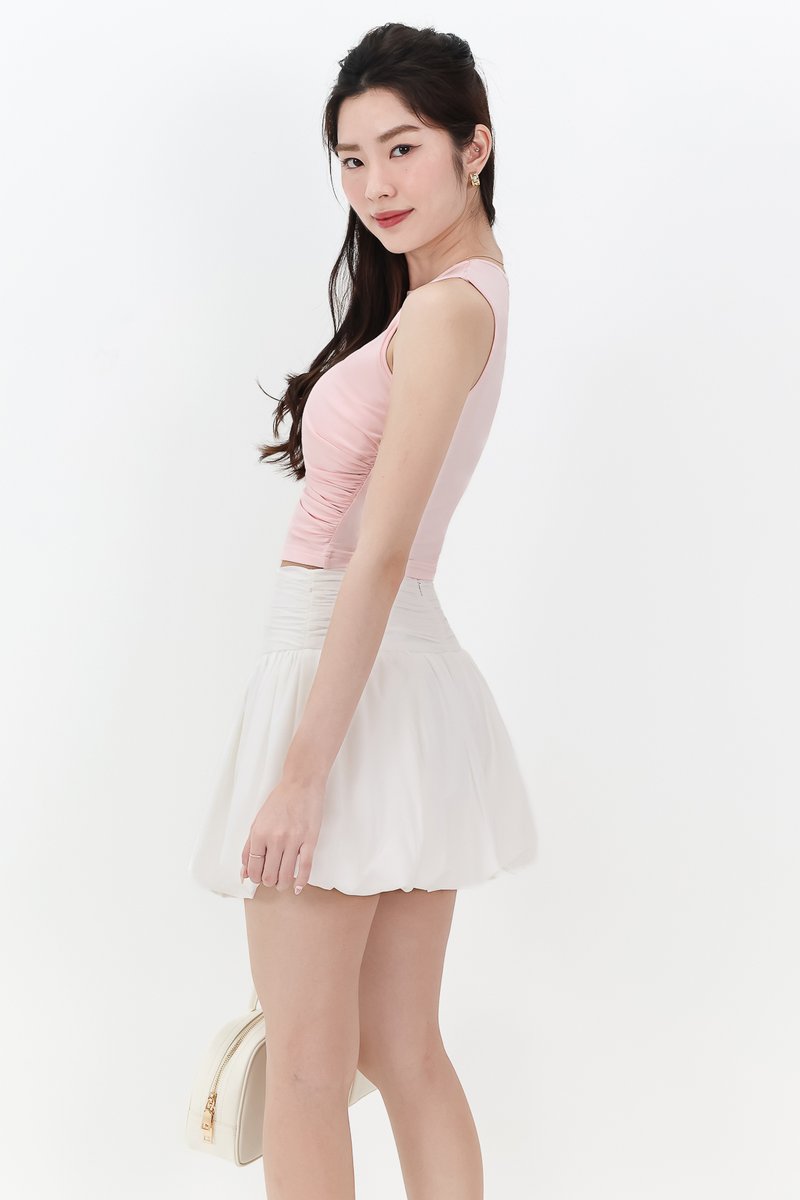 DEFECT | Diana Drape Padded Tank Top in Pink in XL