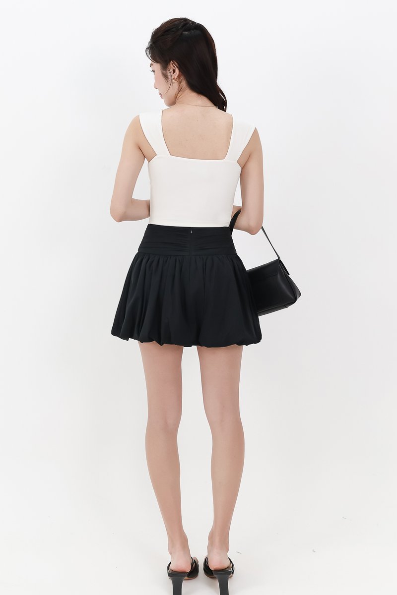 Ena Embroidery Crop Top in White