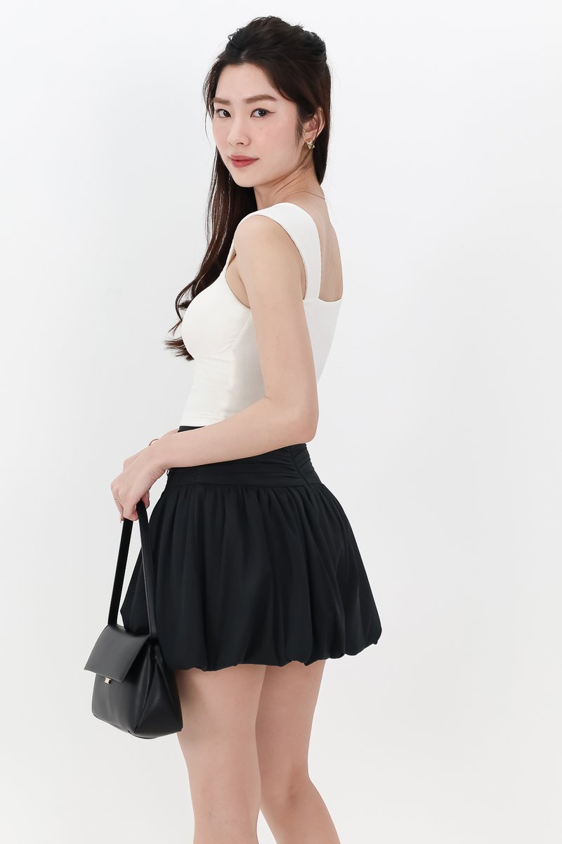 Ena Embroidery Crop Top in White