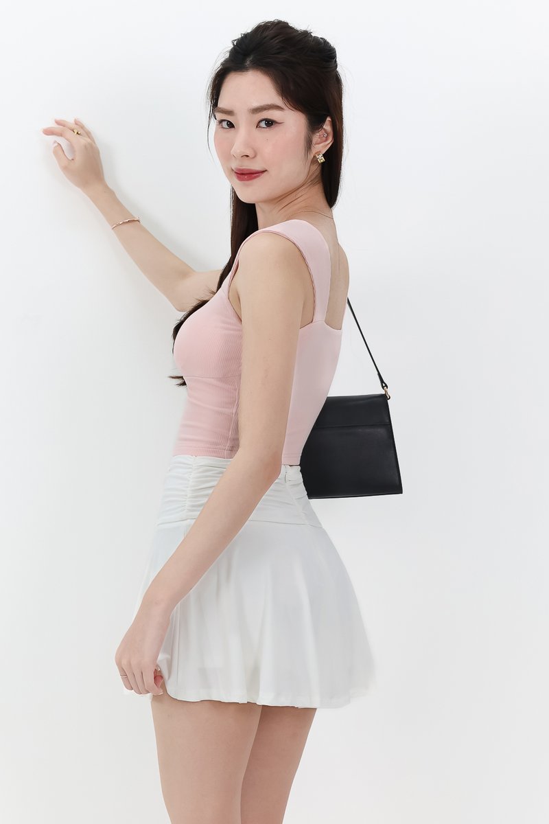 Ena Embroidery Crop Top in Light Pink