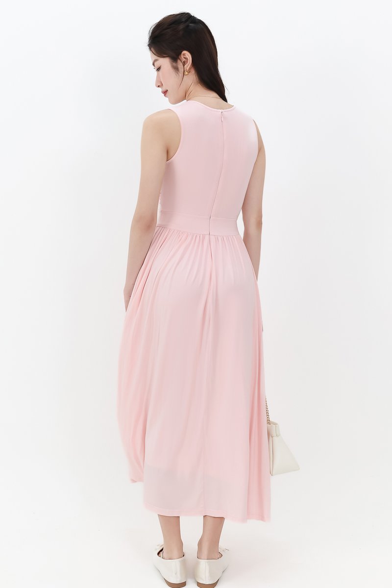 DEFECT | Darrie Drape Tank Dress in Light Pink in XS