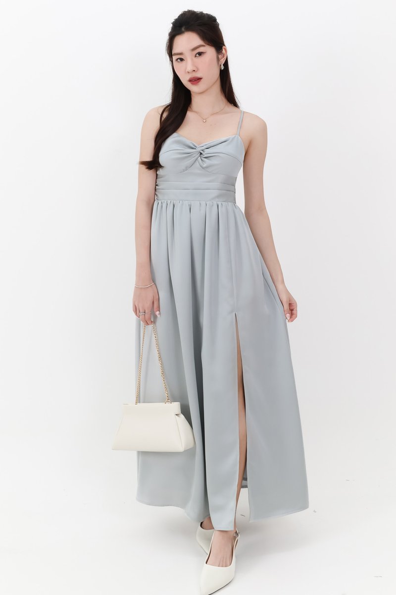DEFECT | Terella Twist Knot Dress in Teal Blue in S
