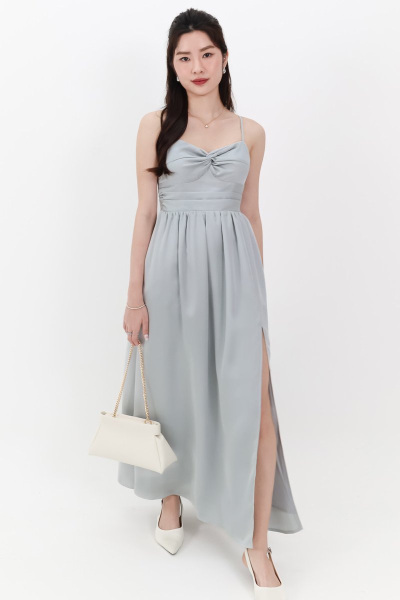 DEFECT | Terella Twist Knot Dress in Teal Blue in S
