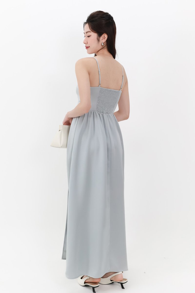 Terella Twist Knot Dress in Teal Blue