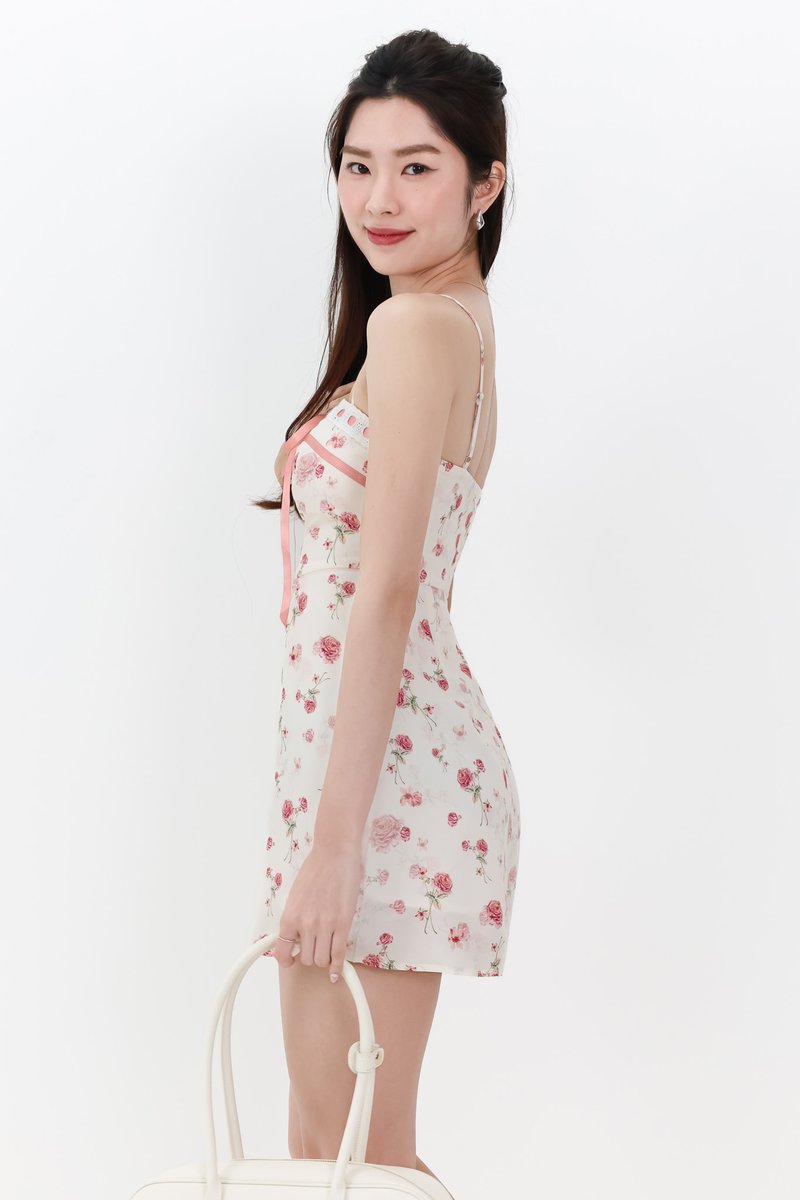 RESTOCKS | Francesca Floral Romper Dress in Rose Pink