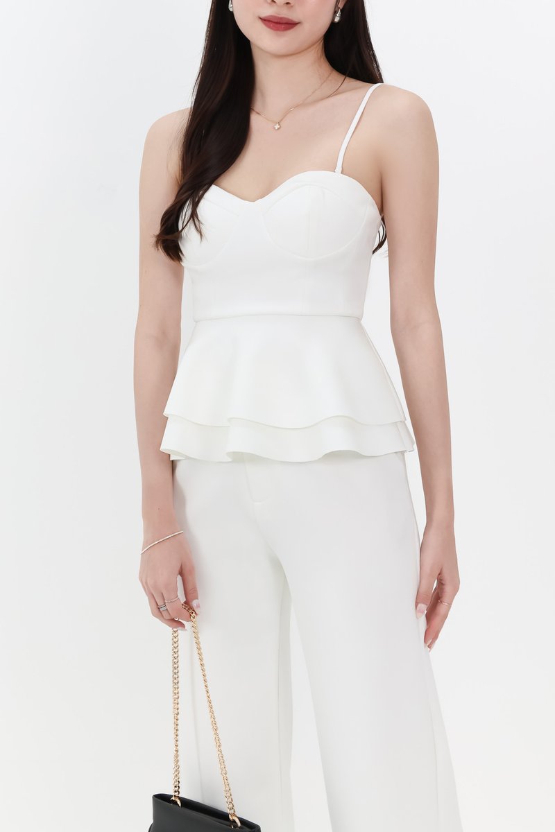 Candice Co-ord Bustier Top in White