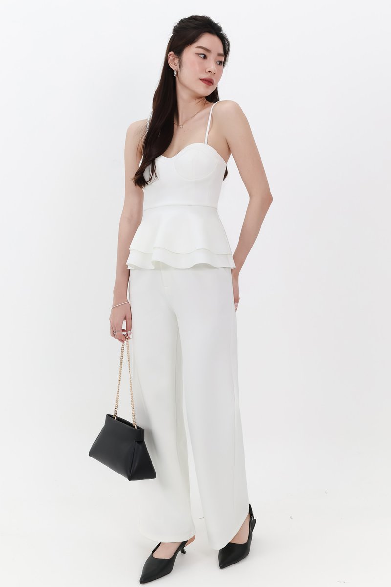 Candice Co-ord Straight Cut Pants in White Candice Co-ord Straight Cut Pants in White