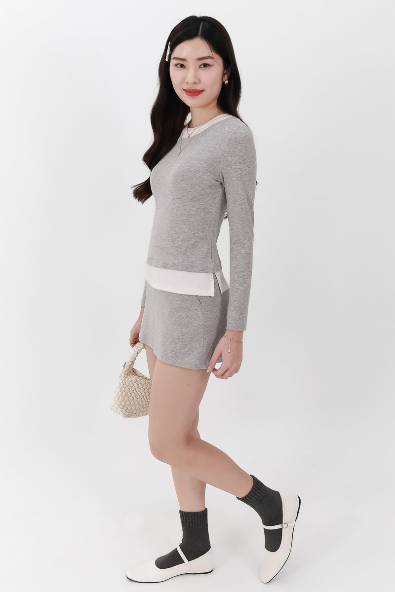 Chiara Co-ord Skorts in Light Grey