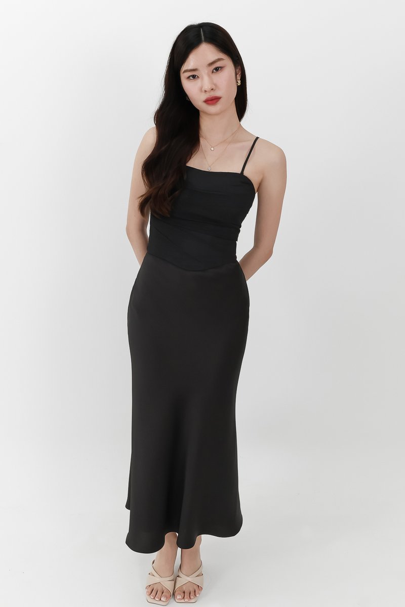 Chelsea Co-ord Mesh Top in Black