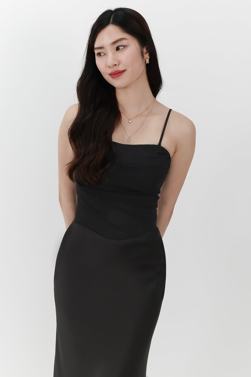 Chelsea Co-ord Mesh Top in Black