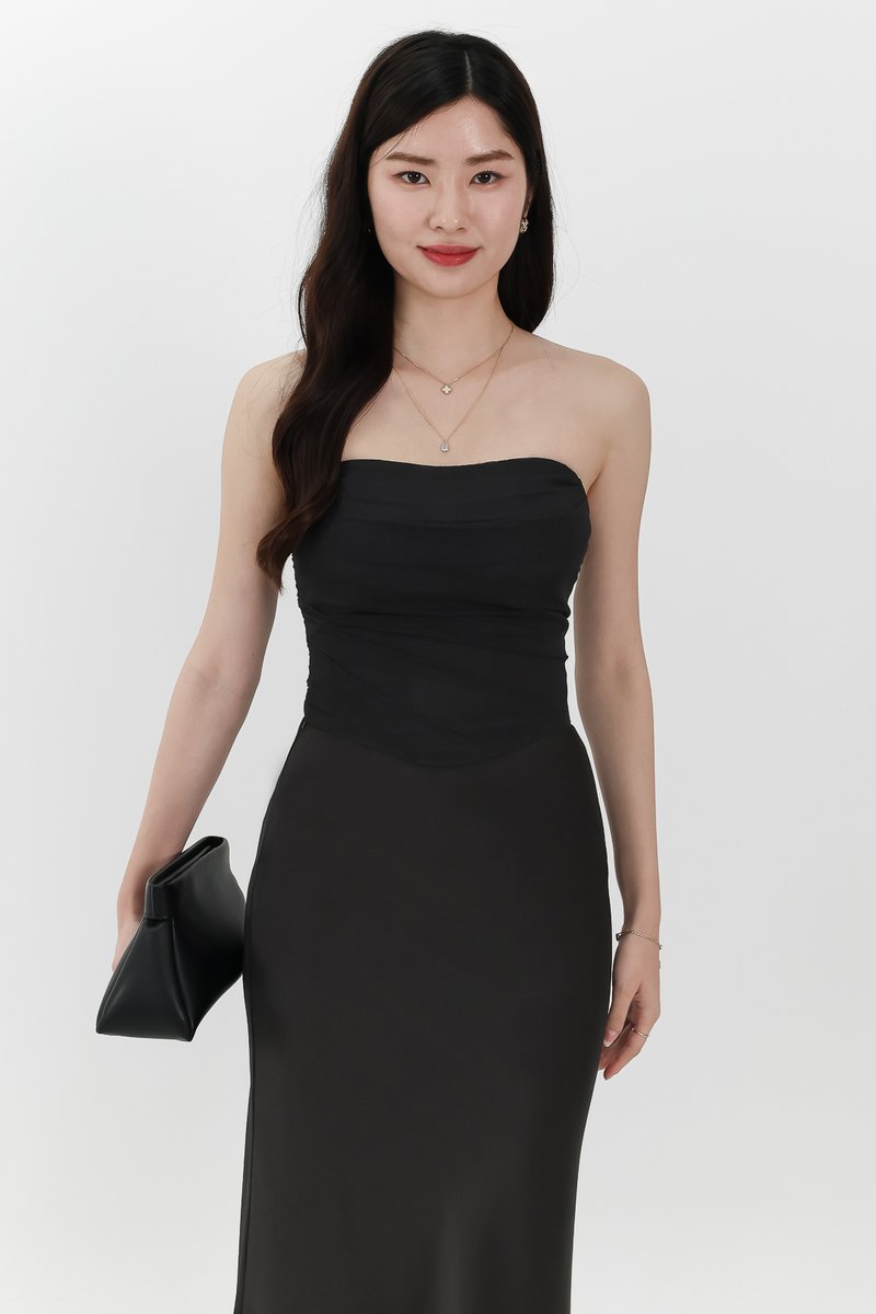 Chelsea Co-ord Mesh Top in Black