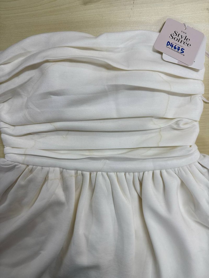 DEFECT | Reylene Romper Dress in White in XS