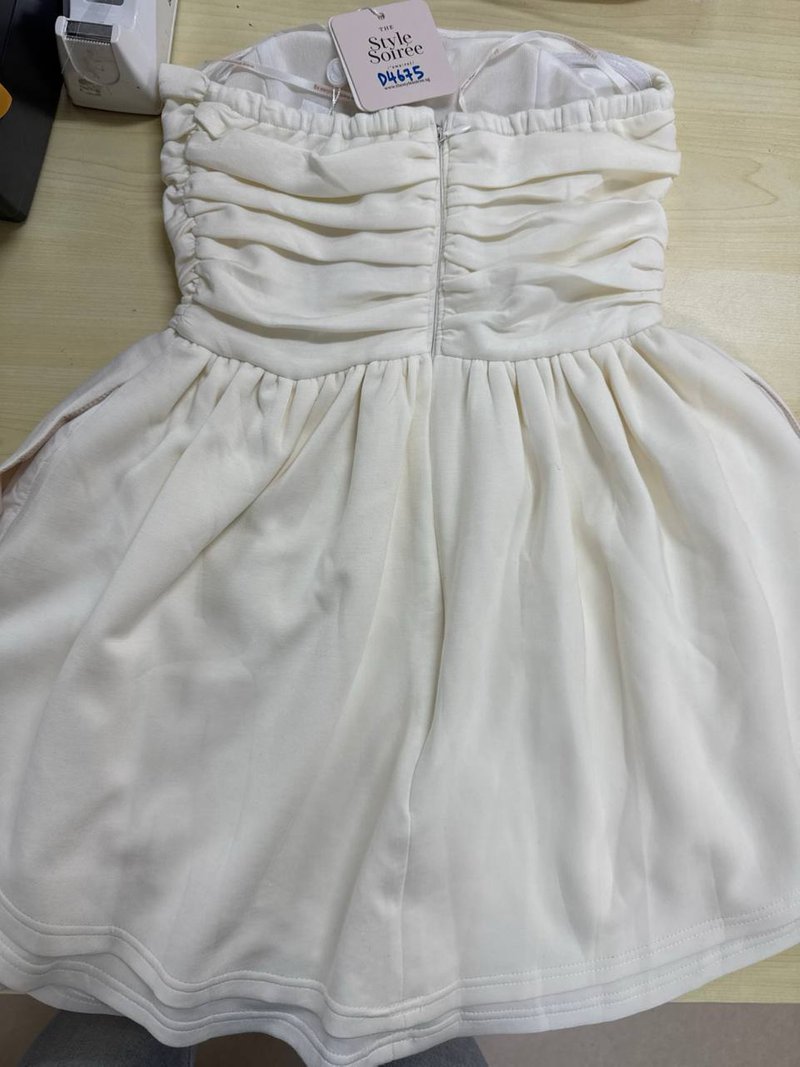 DEFECT | Reylene Romper Dress in White in XS