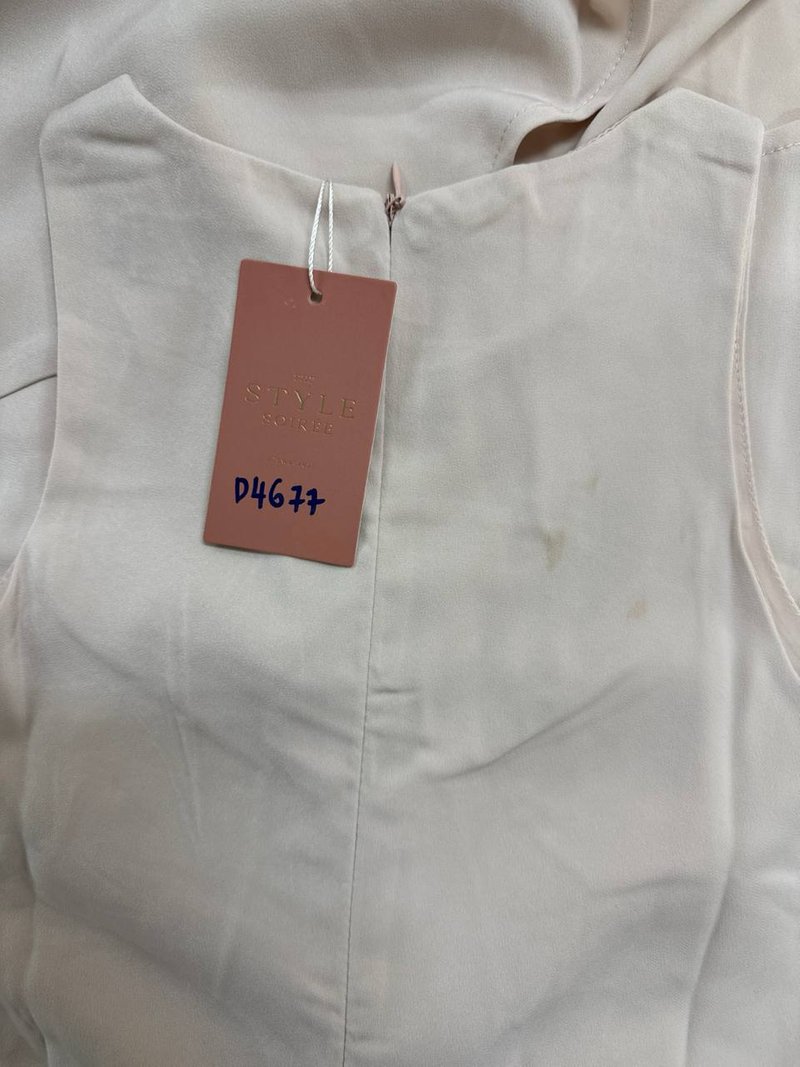 DEFECT | Ava Asymmetrical Cut Midi in Pale Pink in S