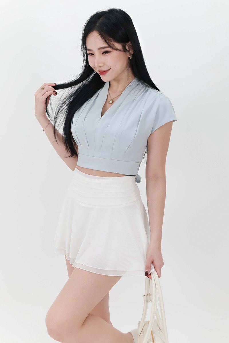 DEFECT | Marley Mesh Co-ord Skorts in White in XXS
