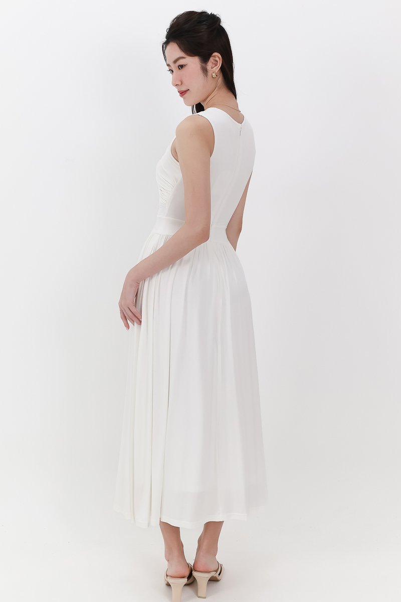 DEFECT | Darrie Drape Tank Dress in White in S