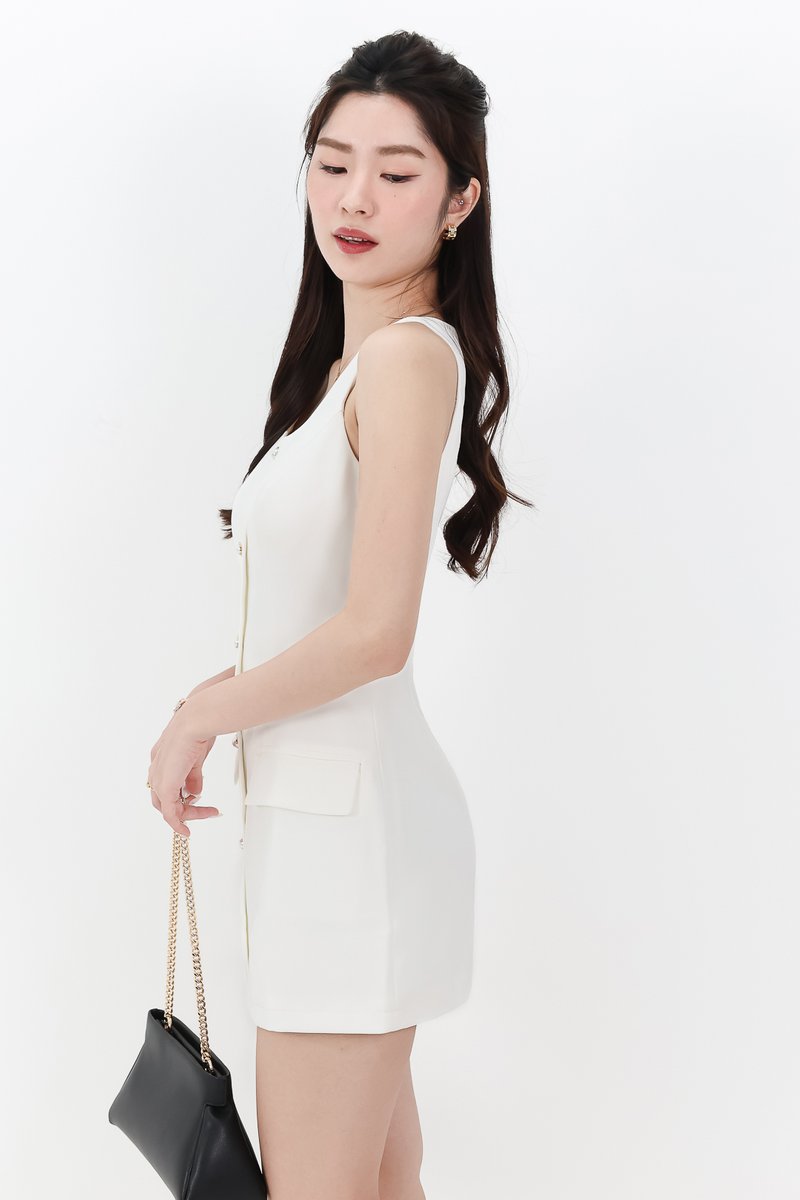 RESTOCKS 2 | Pearie Pearl Romper Dress V3 in White RESTOCKS 2 | Pearie Pearl Romper Dress V3 in White