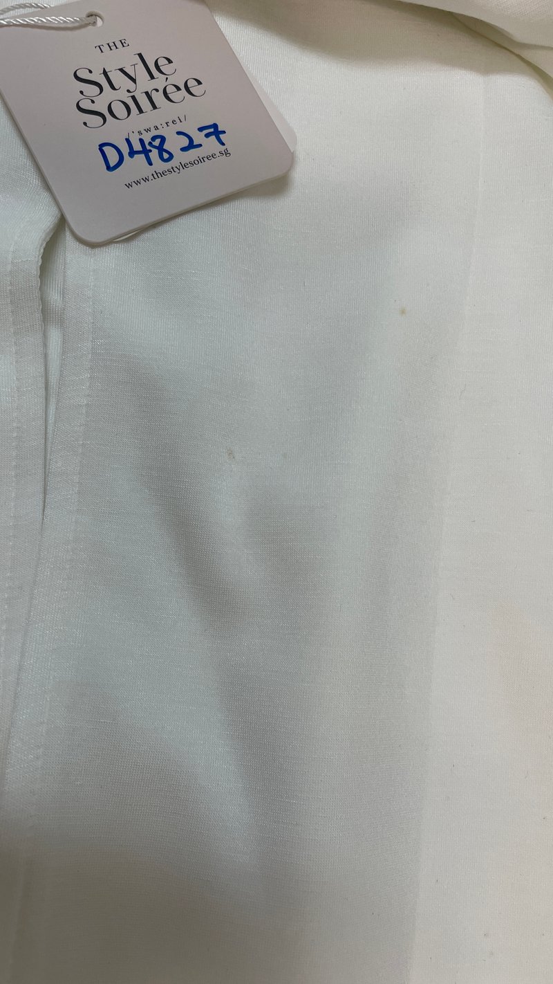 DEFECT | Rianne Ruched Midi Dress in White in M