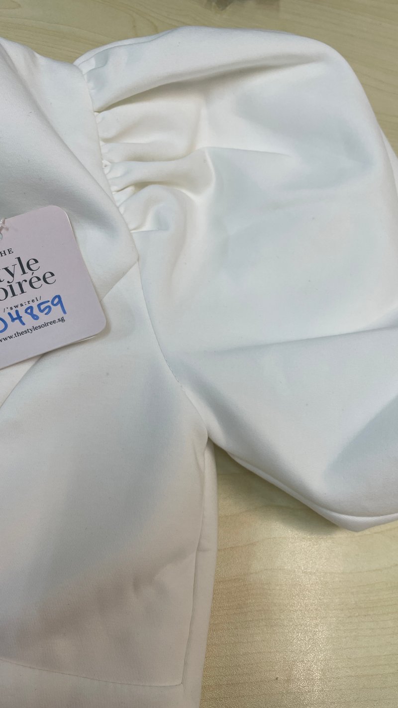 DEFECT | Celeste Co-ord Puffy Sleeve Top in White in S