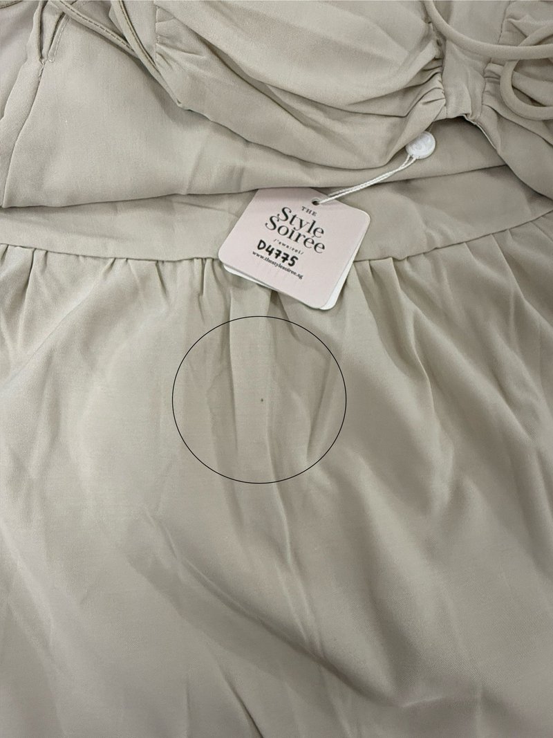 DEFECT | Tenya Tie Bustier Midaxi Dress in Oat in L