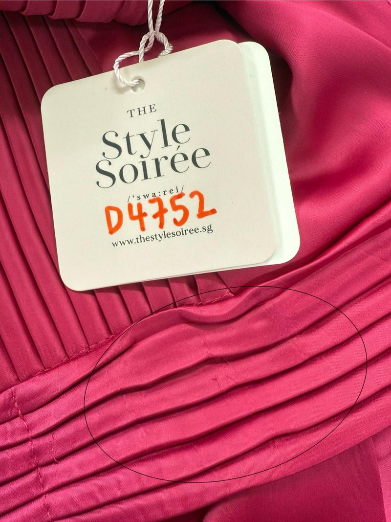 DEFECT | Promise Pleat Halter Top in Magenta in XS