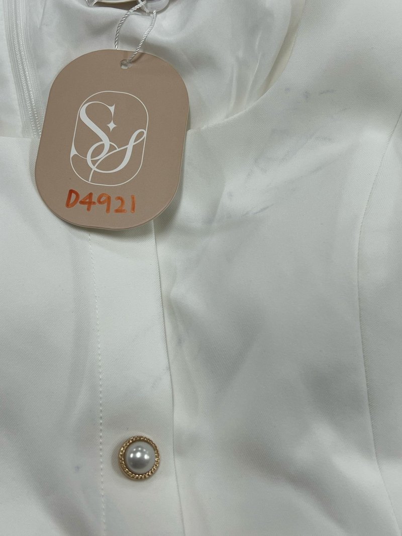 DEFECT | Pearie Pearl Romper Dress V2 in White in M DEFECT | Pearie Pearl Romper Dress V2 in White in M
