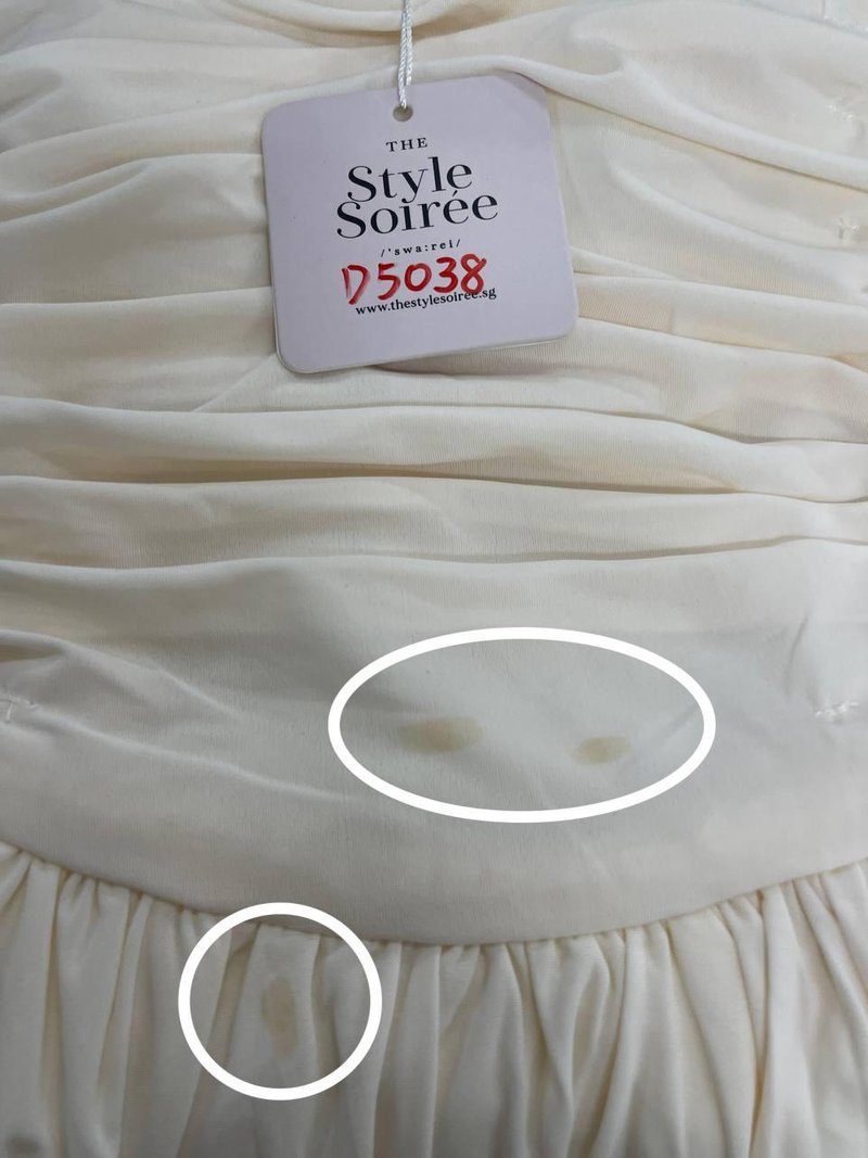 DEFECT | Marissa Mesh Tie Romper Dress in Cream Yellow S