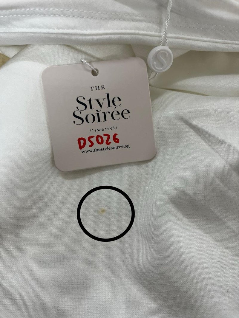DEFECT | Rianne Ruched Midi Dress in White in XS DEFECT | Rianne Ruched Midi Dress in White in XS