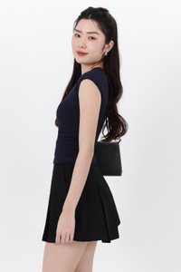 Rene Ruched Tee in Midnight Navy