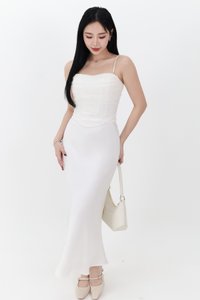 RESTOCKS | Chelsea Co-ord Satin Skirt in White ( Petite Length ) RESTOCKS | Chelsea Co-ord Satin Skirt in White ( Petite Length )