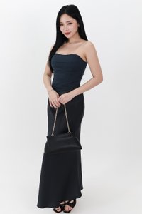 DEFECT | Chelsea Co-ord Satin Skirt in Midnight Steel ( Regular Length ) in S DEFECT | Chelsea Co-ord Satin Skirt in Midnight Steel ( Regular Length ) in S