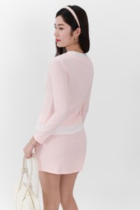 Chiara Co-ord Layered Sleeve Top in Light Soft Pink
