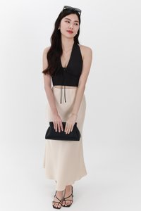 Trea Tie Front Top in Black