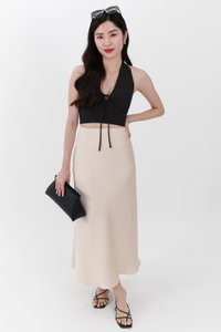 Trea Tie Front Top in Black