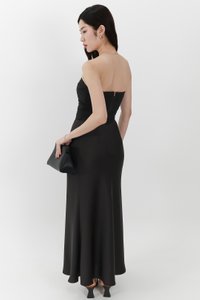 Chelsea Co-ord Satin Skirt in Black ( Regular Length )