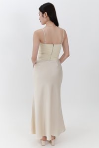 DEFECT| Chelsea Co-ord Satin Skirt in Champagne ( Regular Length ) in M DEFECT| Chelsea Co-ord Satin Skirt in Champagne ( Regular Length ) in M