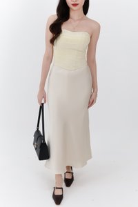DEFECT | Chelsea Co-ord Satin Skirt in Champagne ( Petite Length ) in M DEFECT | Chelsea Co-ord Satin Skirt in Champagne ( Petite Length ) in M