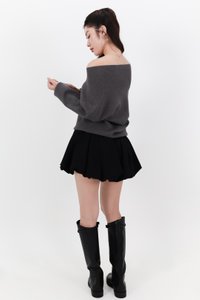 Odella Oversized Sweater Top in Dark Grey Odella Oversized Sweater Top in Dark Grey