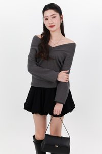 Odella Oversized Sweater Top in Dark Grey Odella Oversized Sweater Top in Dark Grey