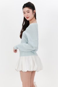 Odella Oversized Sweater Top in Ice Blue