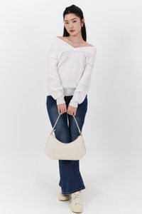 Odella Oversized Sweater Top in White