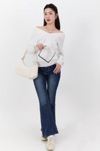 Odella Oversized Sweater Top in White