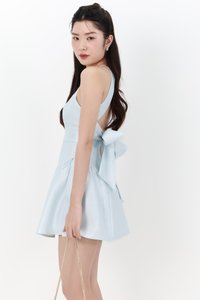 Heryn Halter Tie Back Dress in Ice Blue