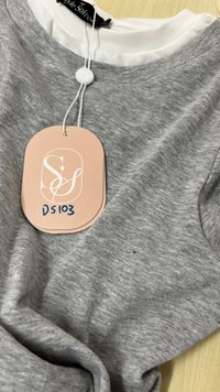 DEFECT | Chiara Co-ord Layered Sleeve Top in Light Grey in L DEFECT | Chiara Co-ord Layered Sleeve Top in Light Grey in L