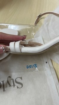 DEFECT | Brooklyn Buckle Strappy Block Heels in Cream White in 35