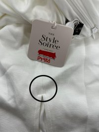 DEFECT | Rianne Ruched Midi Dress in White in M DEFECT | Rianne Ruched Midi Dress in White in M